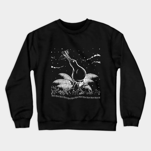 Kiwi Black and White Crewneck Sweatshirt by mailboxdisco